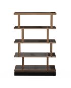 Etagère 5 niveaux Ivy verre fumé/bronze - 110x35x170.6 cm