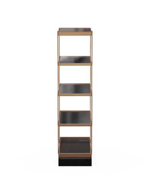 Etagère 5 niveaux Ivy verre fumé/bronze - 110x35x170.6 cm
