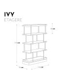 Etagère 5 niveaux Ivy verre fumé/bronze - 110x35x170.6 cm