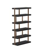 Etagère 6 niveaux Atlas bois noir/bronze - 110x35x170.6 cm
