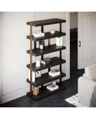 Etagère 6 niveaux Atlas bois noir/bronze - 110x35x170.6 cm