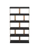 Etagère 6 niveaux Atlas bois noir/bronze - 110x35x170.6 cm