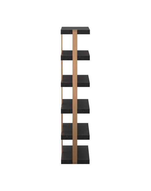 Etagère 6 niveaux Atlas bois noir/bronze - 110x35x170.6 cm