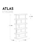Etagère 6 niveaux Atlas bois noir/bronze - 110x35x170.6 cm