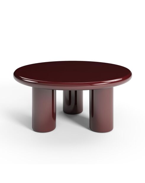Table basse laquée Koda bordeaux - 80x80x37.5 cm