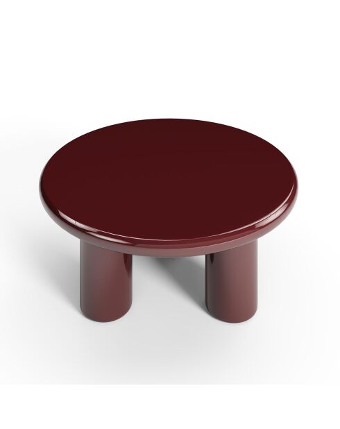 Table basse laquée Koda bordeaux - 80x80x37.5 cm