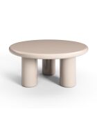 Table basse laquée Koda crème - 80x80x37.5 cm