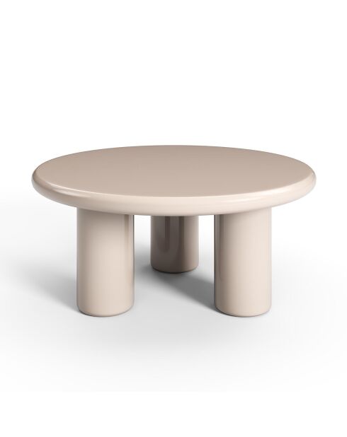 Table basse laquée Koda crème - 80x80x37.5 cm