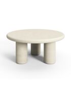 Table basse microciment Koda crème - 80x80x37.5 cm