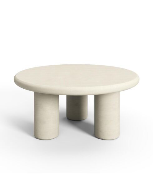 Table basse microciment Koda crème - 80x80x37.5 cm