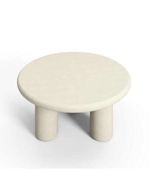 Table basse microciment Koda crème - 80x80x37.5 cm