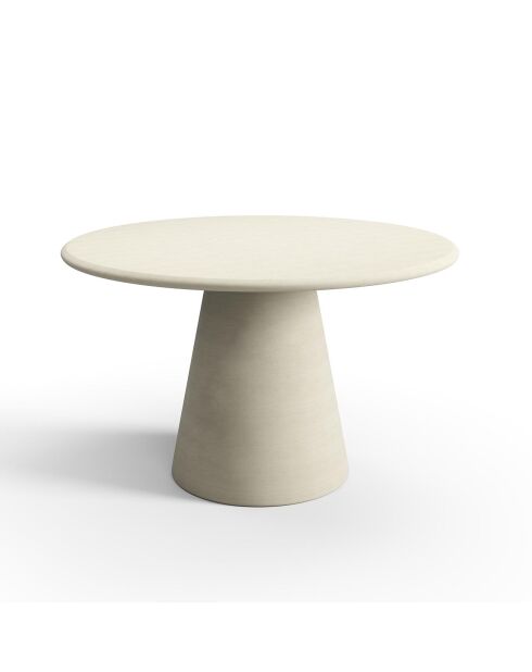 Table à manger micro-ciment Tara crème - 120x120x77 cm