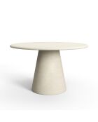 Table à manger micro-ciment Tara crème - 120x120x77 cm