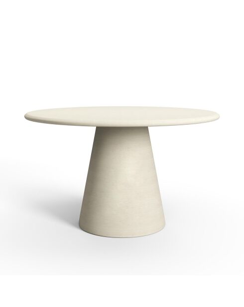 Table à manger micro-ciment Tara crème - 120x120x77 cm