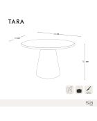 Table à manger micro-ciment Tara crème - 120x120x77 cm