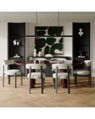 Table à manger laquée XL Tobi bordeaux - 200x110x76 cm