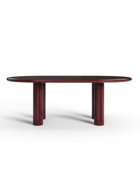 Table à manger laquée XL Tobi bordeaux - 200x110x76 cm