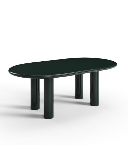 Table à manger laquée XL Tobi vert foncé - 200x110x76 cm