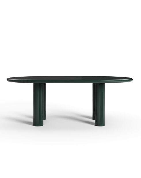 Table à manger laquée XL Tobi vert foncé - 200x110x76 cm