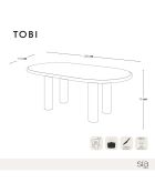 Table à manger laquée XL Tobi vert foncé - 200x110x76 cm