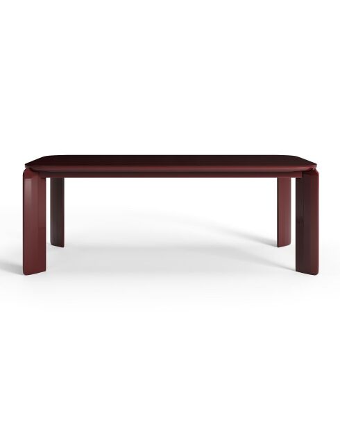 Table à manger laquée Lula bordeaux - 200x100x76 cm