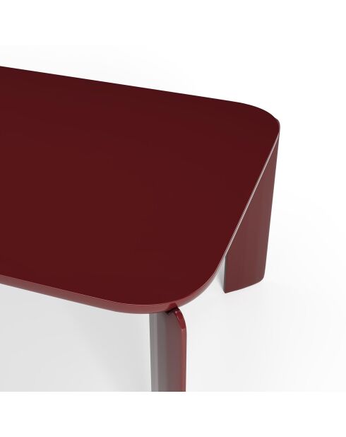 Table à manger laquée Lula bordeaux - 200x100x76 cm