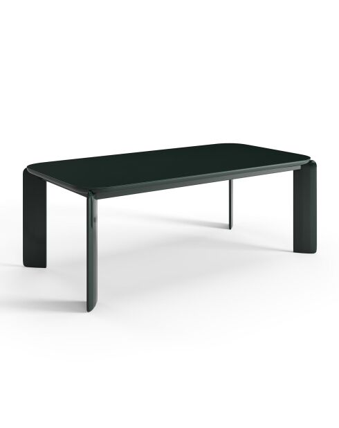 Table à manger laquée Lula vert foncé - 200x100x76 cm
