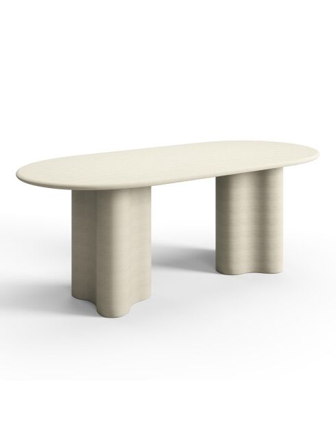 Tavolo da pranzo XL in microcemento Eolia crema - 200x100x76,5 cm