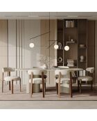 Tavolo da pranzo XL in microcemento Eolia crema - 200x100x76,5 cm