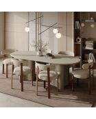 Tavolo da pranzo XL in microcemento Eolia crema - 200x100x76,5 cm