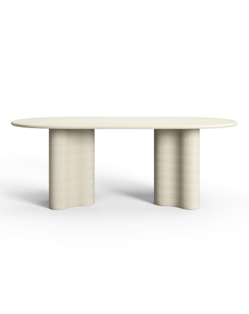 Tavolo da pranzo XL in microcemento Eolia crema - 200x100x76,5 cm