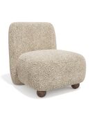 Fauteuil Yumi tissu bouclette beige - 66x76x76 cm