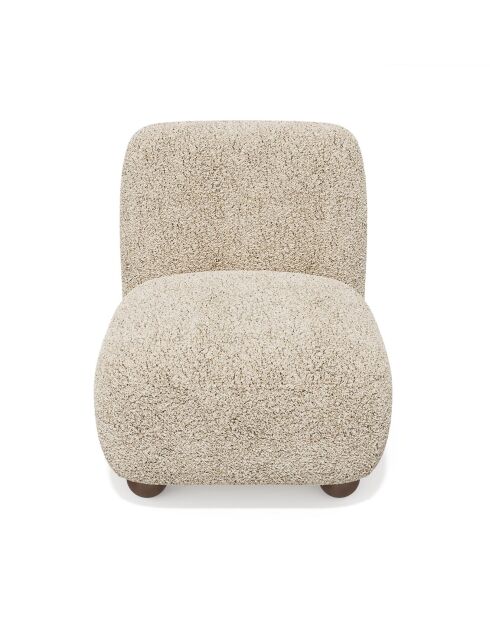 Fauteuil Yumi tissu bouclette beige - 66x76x76 cm