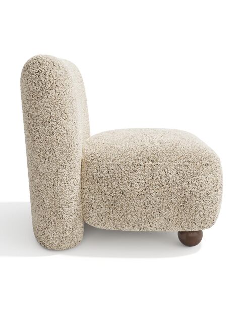 Fauteuil Yumi tissu bouclette beige - 66x76x76 cm
