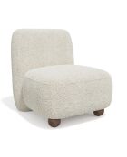 Fauteuil Yumi tissu bouclette crème - 66x76x76 cm