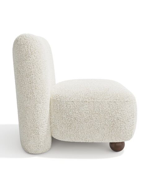 Fauteuil Yumi tissu bouclette crème - 66x76x76 cm