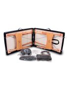 Opvouwbare massagetafel met 2 zones TDM102 zwart - 215×80,5×62-84,5 cm