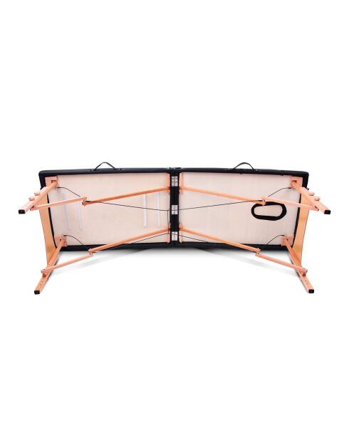 Opvouwbare massagetafel met 2 zones TDM102 zwart - 215×80,5×62-84,5 cm