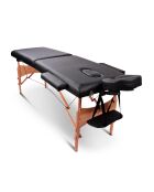 Opvouwbare massagetafel met 2 zones TDM102 zwart - 215×80,5×62-84,5 cm