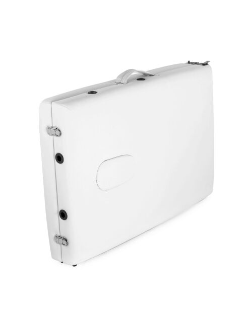 TDM102 witte opvouwbare massagetafel met 2 zones - 215×80,5 × (62-84,5) cm
