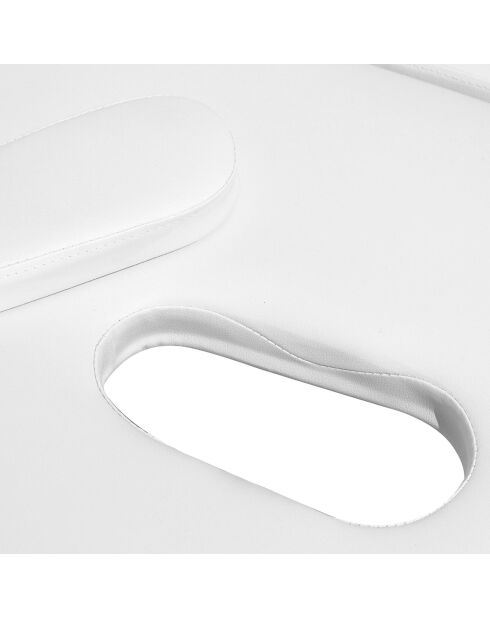 TDM102 witte opvouwbare massagetafel met 2 zones - 215×80,5 × (62-84,5) cm