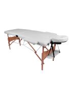 TDM102 witte opvouwbare massagetafel met 2 zones - 215×80,5 × (62-84,5) cm