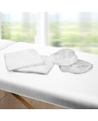 TDM102 witte opvouwbare massagetafel met 2 zones - 215×80,5 × (62-84,5) cm