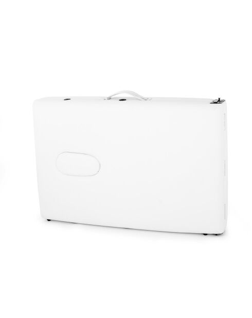 TDM102 witte opvouwbare massagetafel met 2 zones - 215×80,5 × (62-84,5) cm