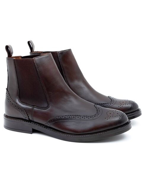 Chelsea Boots en Cuir Arnuba marron clair