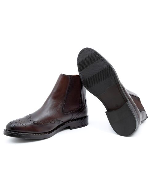 Chelsea Boots en Cuir Arnuba marron clair