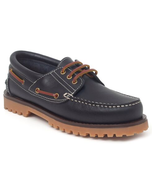 Chaussures Bateau en Cuir Crimorla bleues