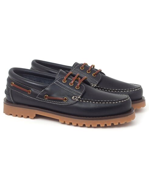Chaussures Bateau en Cuir Crimorla bleues