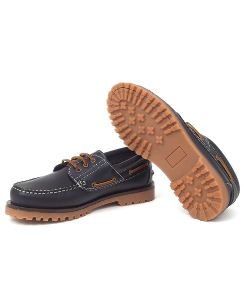 Chaussures Bateau en Cuir Crimorla bleues