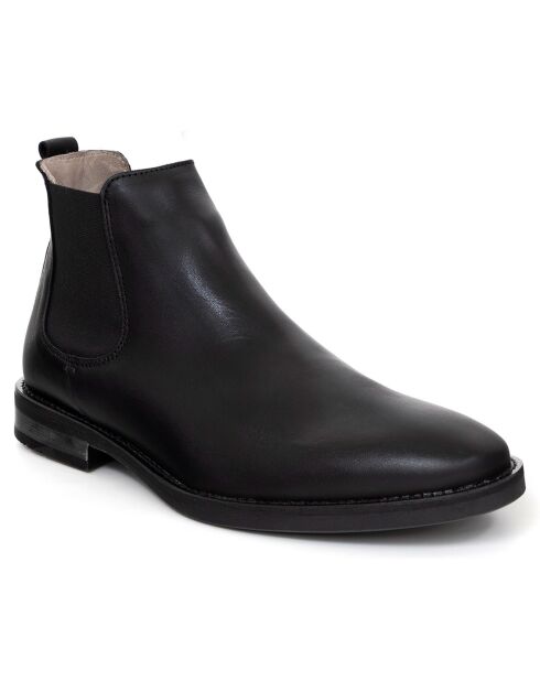Chelsea Boots en Cuir Ebron noires